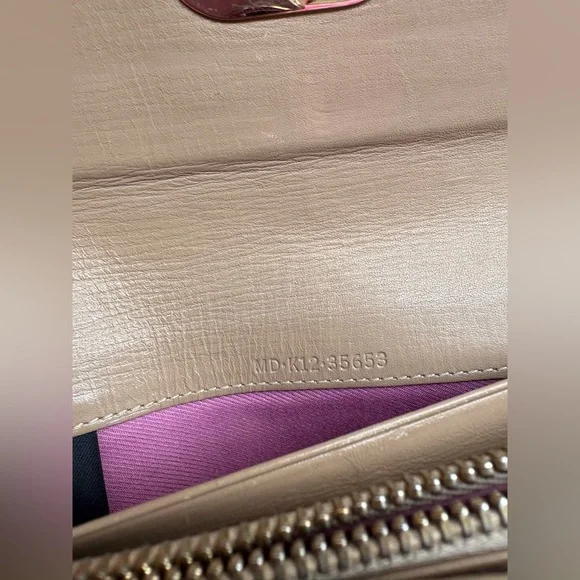 Low start Vintage BVLGARI Isabella Rossellini Beige Leather ZipAround LongWallet - Picture 7 of 15